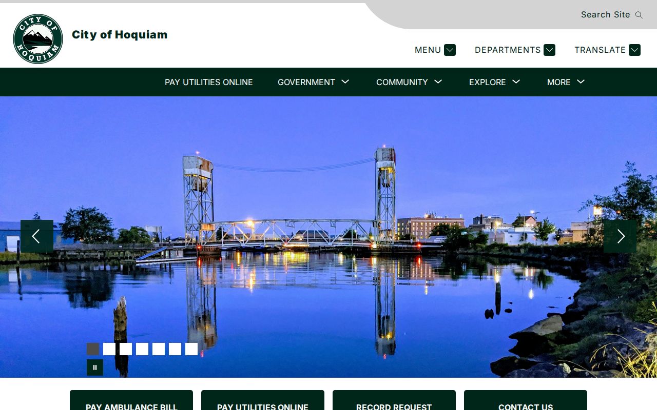 Official City of Hoquiam website and City Hall access information