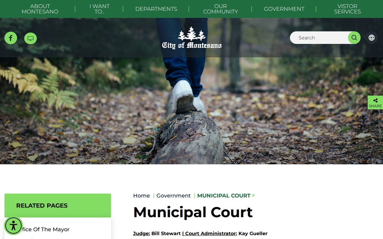 Montesano court records on the official Municipal Court page